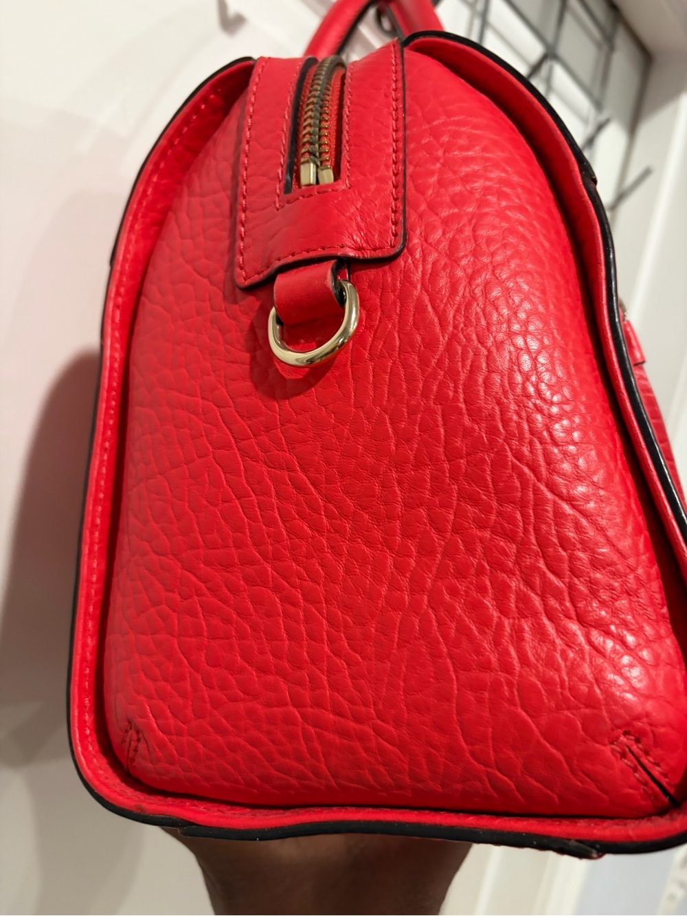 kate spade red Perforated Leather Satchel with Gold-Tone Accents - Picture 8 of 8